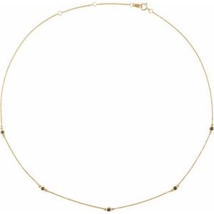 Ladies Natural Black Diamond 5-Station Necklace (Opaque, Black) — 14K Yellow Gold