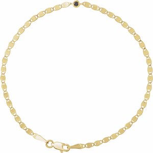Ladies Natural Black Diamond Bezel-Set Link 7 1/ Bracelet (Opaque, Black) — 14K Yellow Gold