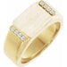 Ladies Natural Diamond Signet Ring — 10K Yellow Gold