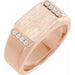 Ladies Natural Diamond Signet Ring — 10K Rose Gold