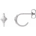Ladies Natural Diamond 10 mm Star Hoop Earrings (I1, G-H) — Sterling Silver