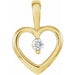 Ladies Natural Diamond Heart Pendant (I1, G-H) — 14K Yellow Gold