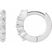 Ladies Natural Diamond 12.73 mm Hinged Hoop Earrings (I1, G-H) — Sterling Silver