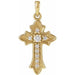 Ladies Natural Diamond Vintage-Inspired Cross Pendent (I1, G-H) — 14K Yellow Gold