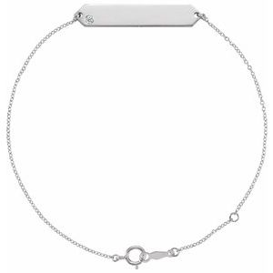 Ladies Natural Diamond Geometric Bracelet (I1, G-H) — Sterling Silver