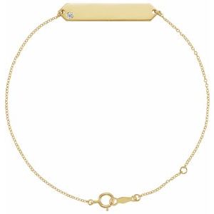 Ladies Natural Diamond Geometric Bracelet (I1, G-H) — 14K Yellow Gold