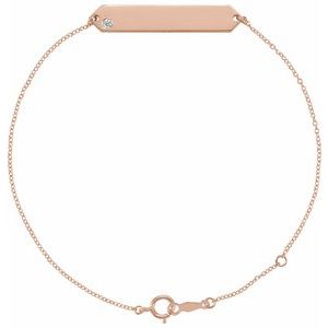 Ladies Natural Diamond Geometric Bracelet (I1, G-H) — 14K Rose Gold