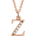 Ladies Natural Diamond Lowercase Initial Z Necklace (I1, G-H) — 14K Rose Gold