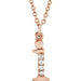 Ladies Natural Diamond Lowercase Initial I Necklace (I1, G-H) — 14K Rose Gold