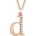 Ladies Natural Diamond Lowercase Initial D Necklace (I1, G-H) — 14K Rose Gold