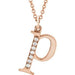 Ladies Natural Diamond Lowercase Initial P Necklace (I1, G-H) — 14K Rose Gold