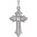 Ladies Natural Diamond Vintage-Inspired Cross Pendent (Si2-Si3, G-H) — Platinum