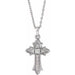 Ladies Natural Diamond Vintage-Inspired Cross Necklace (Si2-Si3, G-H) — Platinum