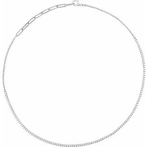 Ladies Natural Diamond Adjustable Necklace (I1, G-H) — 14K White Gold