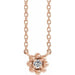Ladies Natural Diamond Beaded Youth Necklace (I1, G-H) — 14K Rose Gold
