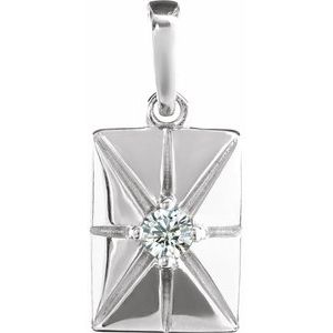Ladies Natural Diamond Charm/Pendant (I1, G-H) — 14K White Gold