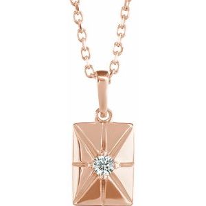 Ladies Natural Diamond Necklace (I1, G-H) — 14K Rose Gold