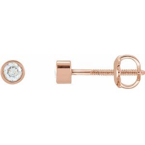 Lab-Grown Diamond Round Micro Bezel-Set Stud Earrings