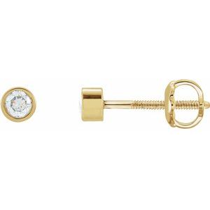 Lab-Grown Diamond Round Micro Bezel-Set Stud Earrings