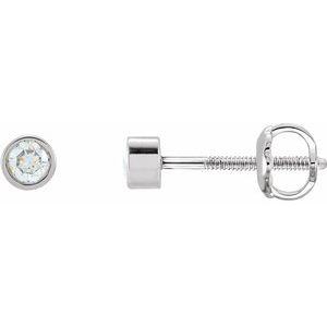 Lab-Grown Diamond Round Micro Bezel-Set Stud Earrings