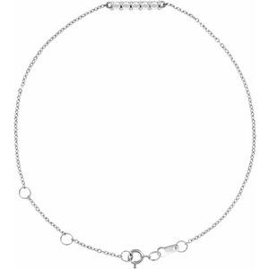 Ladies Natural Diamond Bar 6 1/2-7 1/ Bracelet (Vs/Si1, Ghi) — Sterling Silver