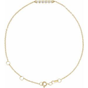 Ladies Natural Diamond Bar 6 1/2-7 1/ Bracelet (Vs/Si1, Ghi) — 14K Yellow Gold