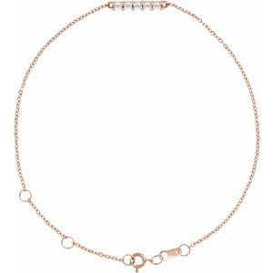 Ladies Natural Diamond Bar 6 1/2-7 1/ Bracelet (Vs/Si1, Ghi) — 14K Rose Gold