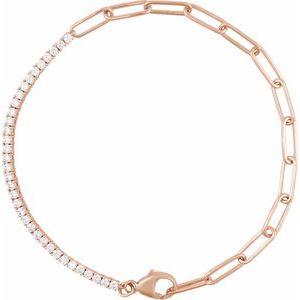 Ladies Natural Diamond Line 7 1/ Bracelet (I1, G-H) — 14K Rose Gold