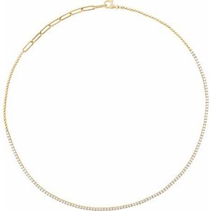Ladies Natural Diamond Adjustable Necklace (I1, G-H) — 14K Yellow Gold