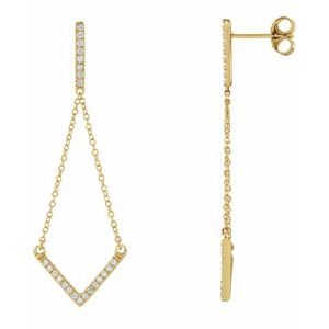 Ladies Natural Diamond Earrings — 14K Yellow Gold
