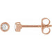 Ladies Rose-Cut Natural Diamond Stud Earrings (Vs/Si1, Ghi) — 14K Rose Gold