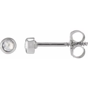 Ladies Rose-Cut Natural Diamond Stud Earrings (Vs/Si1, Ghi) — Sterling Silver