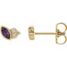 Ladies Natural Amethyst Natural Diamond Left Earring — 14K Yellow Gold