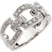 Ladies Natural Diamond Link Ring (I1, H+) — 14K White Gold