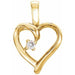 Ladies Natural Diamond Heart Pendant (I1, G-H) — 14K Yellow Gold
