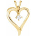 Ladies Natural Diamond Heart Pendant (I1, G-H) — 14K Yellow Gold