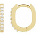 Ladies Natural Diamond 15 mm Hoop Earrings (I1, G-H) — 14K Yellow Gold