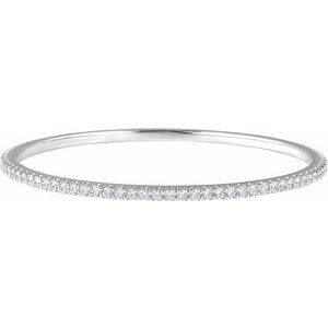 Lab-Grown Diamond Accented Bangle Bracelet