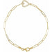Ladies Natural Diamond Heart Bracelet (I1, G-H) — 14K Yellow Gold