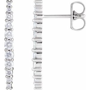 Ladies Natural Diamond Earrings — Sterling Silver