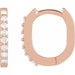 Ladies Natural Diamond 15 mm Hoop Earrings (I1, G-H) — 14K Rose Gold