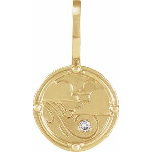 Ladies Natural Diamond Air Element Charm/Pendant (I1, G-H) — 14K Yellow Gold