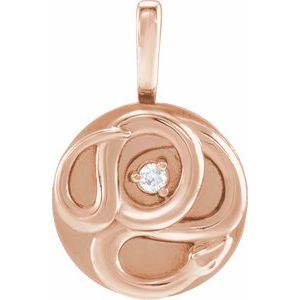 Ladies Natural Diamond Chinese Zodiac Snake Pendant (I1, G-H) — 14K Rose Gold