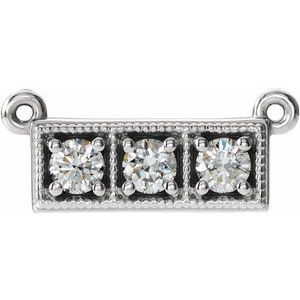 Ladies Natural Diamond Necklace Center (I1, G-H) — 14K White Gold