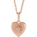Ladies Natural Diamond Heart Necklace (I1, G-H) — 14K Rose Gold