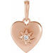 Ladies Natural Diamond Heart Pendant (I1, G-H) — 14K Rose Gold