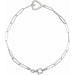 Ladies Natural Diamond Heart Bracelet (I1, G-H) — 14K White Gold