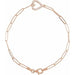Ladies Natural Diamond Heart Bracelet (I1, G-H) — 14K Rose Gold