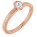 Ladies Natural Diamond Solitaire Bezel-Set Ring (SI2-SI3, G-H) — 14K Rose Gold