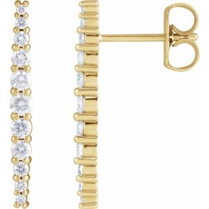 Ladies Natural Diamond Earrings — 14K Yellow Gold